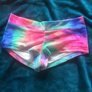 Rainbow Velvet Rave Shorts Small